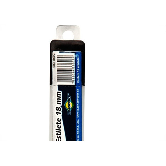 Lamina Estilete Larga Brasfort 10Pecas 8602 Lamina Estilete Larga Brasfort 10Pecas 8602