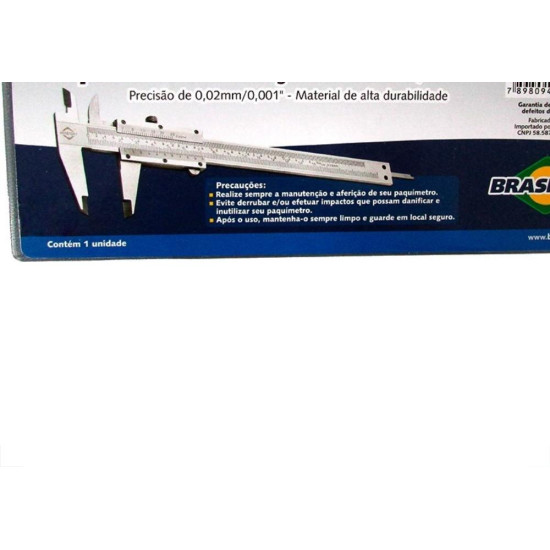 Paquimetro Brasfort Aco 150 X 0,02Mm 8069 Paquimetro Brasfort Aco 150 X 0,02Mm 8069