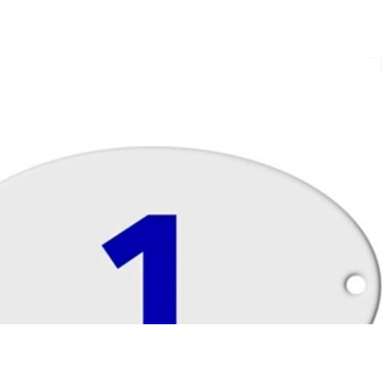 Numero Oval Pvc Caiado 1 - Kit C/25 Numero Oval Pvc Caiado 1 - Kit C/25