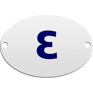 Numero Oval Pvc Caiado 3 - Kit C/25