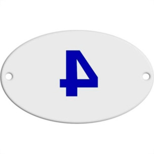 Numero Oval Pvc Caiado 4 - Kit C/25