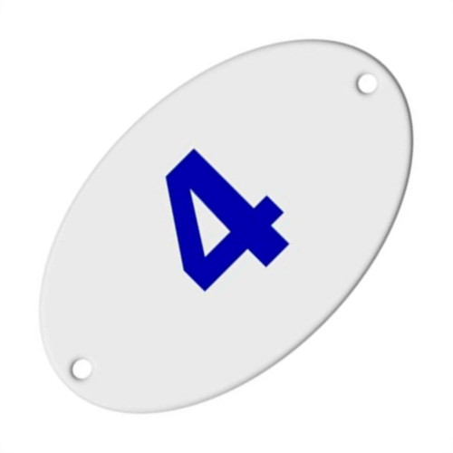 Numero Oval Pvc Caiado 4 - Kit C/25