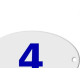 Numero Oval Pvc Caiado 4 - Kit C/25