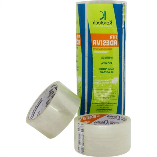 Fita Embalagem Koretech Transparente 48X 45 Pa..0009 - Kit C/5 Fita Embalagem Koretech Transparente 48X 45 Pa..0009 - Kit C/5
