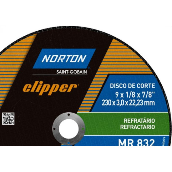 Disco De Corte Para Refratario Norton 9 X 1/8 X 7/8 832 