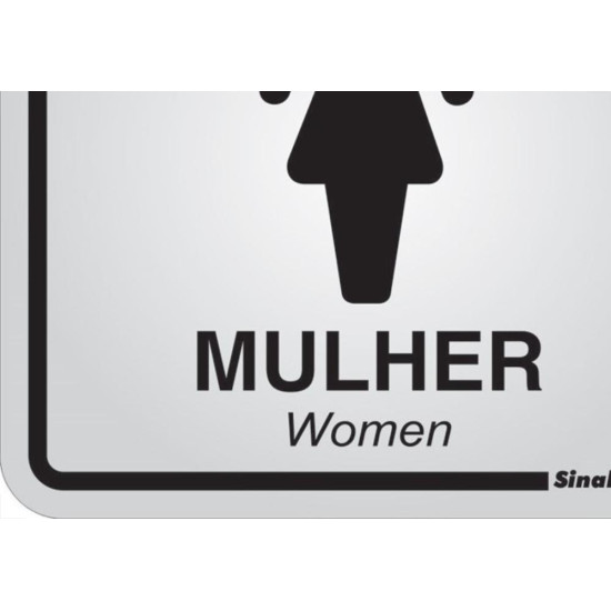 Placa Sinalizacao Aluminio 15X15 ''Sanitario Feminino'' 120Ad