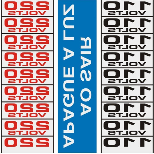 Placa Sinalizacao Aluminio 01,5X3,5 ''110V/220V'' 18 Pecas 120Ah Placa Sinalizacao Aluminio 01,5X3,5 ''110V/220V'' 18 Pecas 120Ah