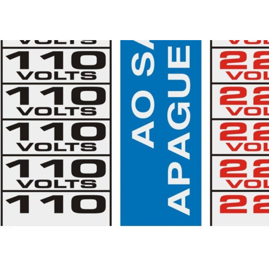 Placa Sinalizacao Aluminio 01,5X3,5 ''110V/220V'' 18 Pecas 120Ah Placa Sinalizacao Aluminio 01,5X3,5 ''110V/220V'' 18 Pecas 120Ah