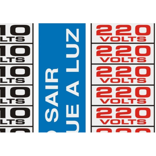 Placa Sinalizacao Aluminio 01,5X3,5 ''110V/220V'' 18 Pecas 120Ah Placa Sinalizacao Aluminio 01,5X3,5 ''110V/220V'' 18 Pecas 120Ah