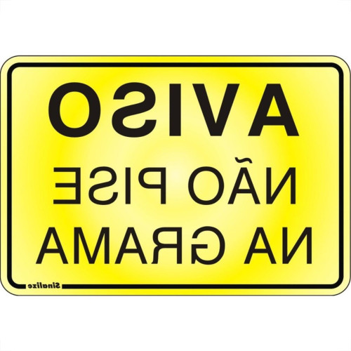 Placa Sinalizacao Aluminio 16X23 ''Nao Pise Grama'' 150Af Placa Sinalizacao Aluminio 16X23 ''Nao Pise Grama'' 150Af