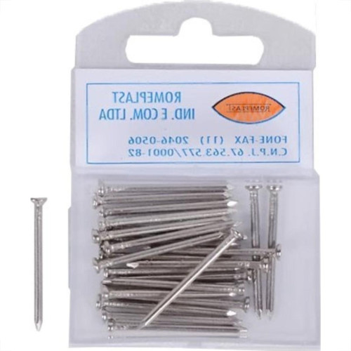 Prego Aco Romeplast Com Cabeca 10X10 (1,50X23mm) (1,50X23mm) Sistema ''X'' Cartela Com 40 Pecas Prego Aco Romeplast Com Cabeca 10X10 (1,50X23mm) (1,50X23mm) Sistema ''X'' Cartela Com 40 Pecas