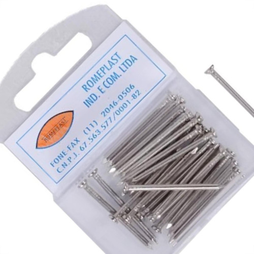 Prego Aco Romeplast Com Cabeca 10X10 (1,50X23mm) (1,50X23mm) Sistema ''X'' Cartela Com 40 Pecas Prego Aco Romeplast Com Cabeca 10X10 (1,50X23mm) (1,50X23mm) Sistema ''X'' Cartela Com 40 Pecas