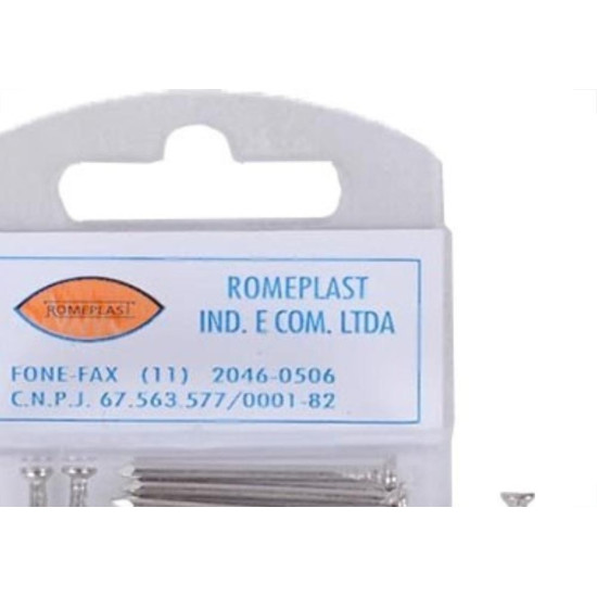 Prego Aco Romeplast Com Cabeca 10X10 (1,50X23mm) (1,50X23mm) Sistema ''X'' Cartela Com 40 Pecas Prego Aco Romeplast Com Cabeca 10X10 (1,50X23mm) (1,50X23mm) Sistema ''X'' Cartela Com 40 Pecas