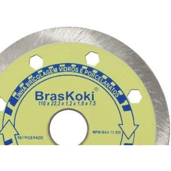 Disco Diamantado Braskoki 110Mm Vidros Porcelanatos Agua 
