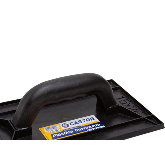 Desempenadeira Pvc Castor 15X26 Corrugada Preta 24