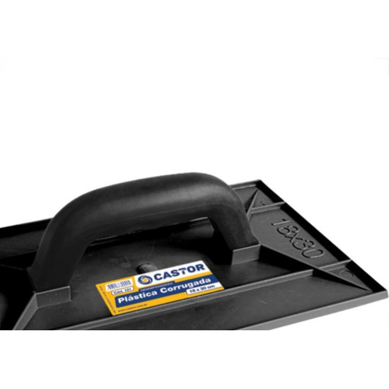 Desempenadeira Pvc Castor 18X30 Corrugada Preta 121