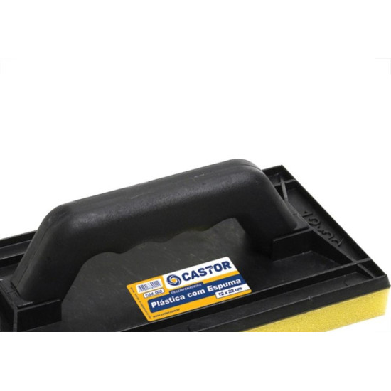 Desempenadeira Pvc Castor 12X22 Com Espuma Preta 22
