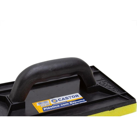 Desempenadeira Pvc Castor 15X26 Com Espuma Preta 25