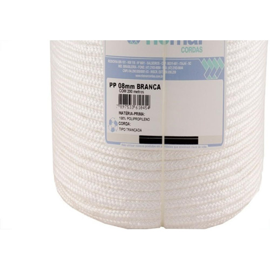 Corda Polipropileno Trancada Riomar 08Mm Branca 200M Corda Polipropileno Trancada Riomar 08Mm Branca 200M