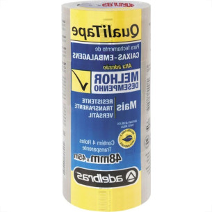 Fita Embalagem Adelbras Transparente 48 X 45 - Kit C/4