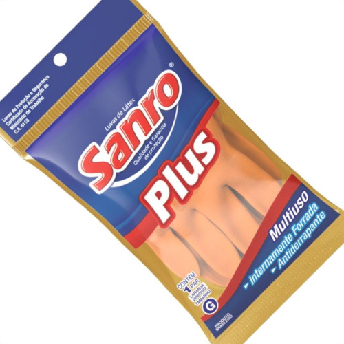 Luva Sanro Plus Forrada LaranjaTam.M Par