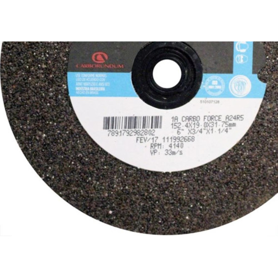Rebolo Carborundum Ferro 6X3/4'' Grosso A24  Rebolo Carborundum Ferro 6X3/4'' Grosso A24