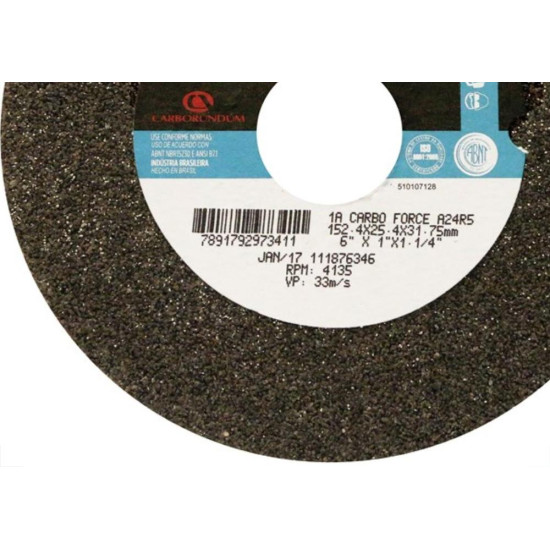 Rebolo Carborundum Ferro 6X1'' Grosso A24  Rebolo Carborundum Ferro 6X1'' Grosso A24