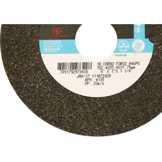 Rebolo Carborundum Ferro 6X1'' Medio A46  Rebolo Carborundum Ferro 6X1'' Medio A46