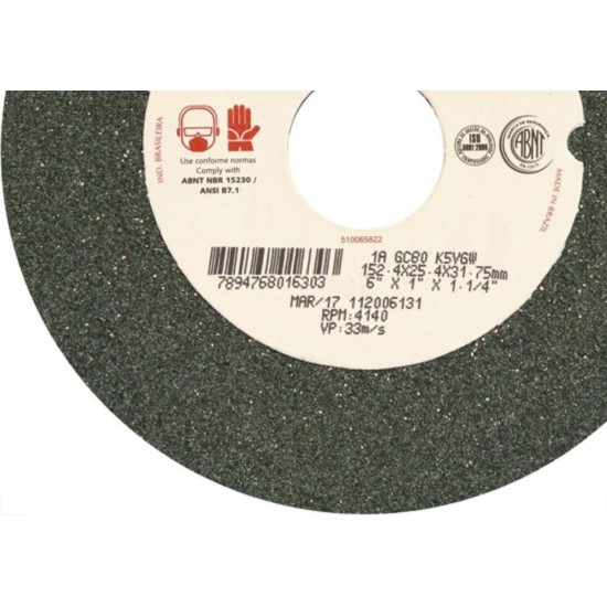 Rebolo Carborundum Widea 6X1'' Gr 80  Rebolo Carborundum Widea 6X1'' Gr 80