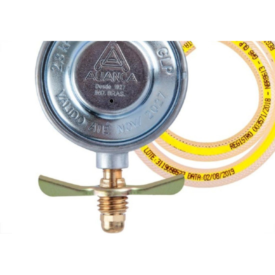 Regulador Gas Alianca Medio 504 Com Mangueira 59514 Regulador Gas Alianca Medio 504 Com Mangueira 59514