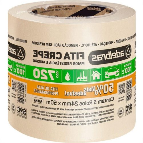 Fita Crepe Adelbras Alta Performance 24Mmx50M - Kit C/5
