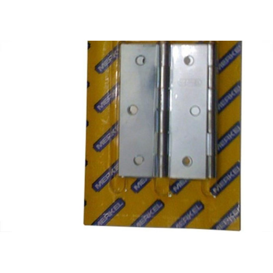 Dobradica Merkel 184 Ferro Zincado Latonado 3.1/2'' Blister Com 3 Pecas 