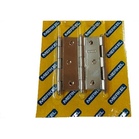 Dobradica Merkel 129 Ferro Niquelado 2.1/2'' Blister Com 3 Pecas Dobradica Merkel 129 Ferro Niquelado 2.1/2'' Blister Com 3 Pecas