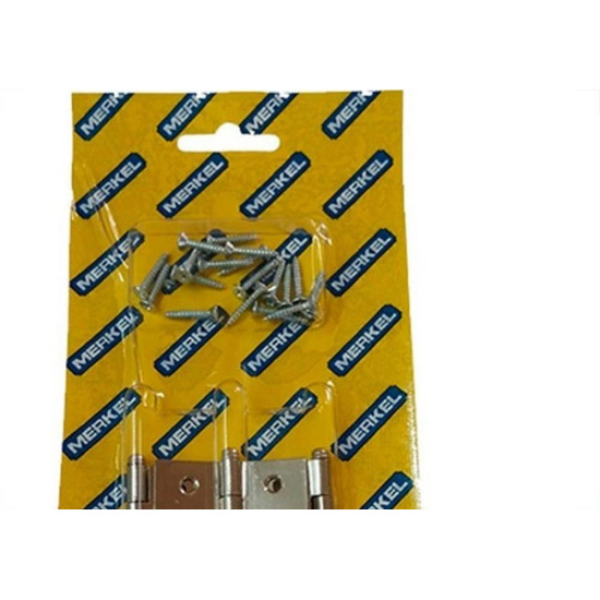 Dobradica Merkel 129 Ferro Niquelado 2.1/2'' Blister Com 3 Pecas Dobradica Merkel 129 Ferro Niquelado 2.1/2'' Blister Com 3 Pecas