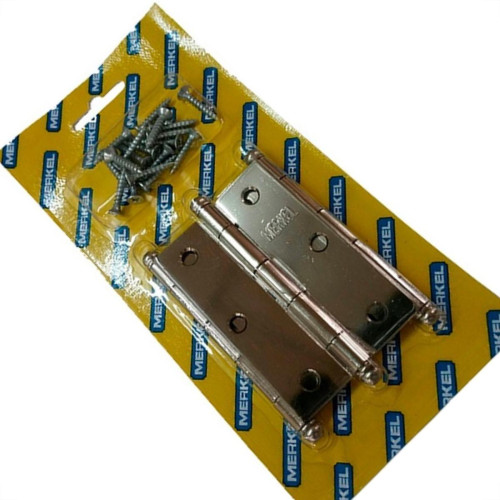 Dobradica Merkel 129 Ferro Niquelado 3.1/2'' Blister Com 3 Pecas Dobradica Merkel 129 Ferro Niquelado 3.1/2'' Blister Com 3 Pecas