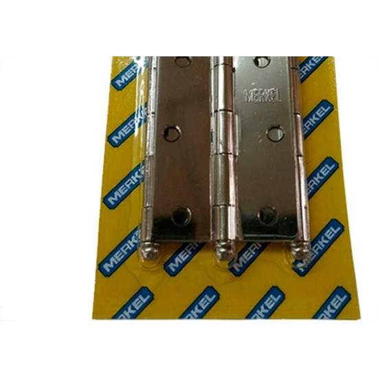 Dobradica Merkel 129 Ferro Niquelado 3.1/2'' Blister Com 3 Pecas Dobradica Merkel 129 Ferro Niquelado 3.1/2'' Blister Com 3 Pecas