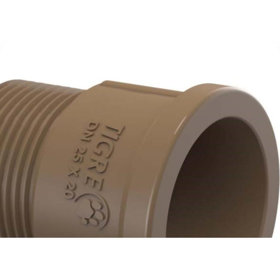 Adaptador Marrom Tigre Curto Liso Rosca 25X3/4 - Kit C/50