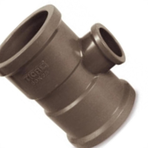 Tee Marrom Tigre Liso Liso Liso Reducao 50Mmx25Mm - Kit C/12