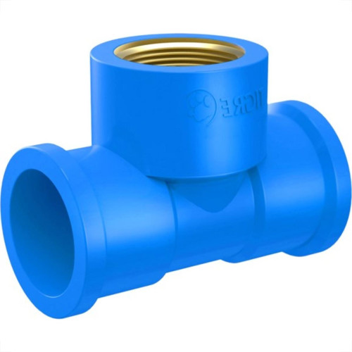 Tee Azul Tigre Liso Liso Rosca 25Mm X 3/4'' - Kit C/15 Tee Azul Tigre Liso Liso Rosca 25Mm X 3/4'' - Kit C/15