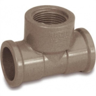 Tee Marrom Tigre Liso Liso Rosca 20Mm X 1/2'' - Kit C/20