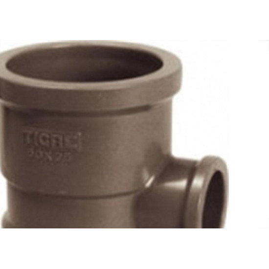 Tee Marrom Tigre Liso Liso Liso Reducao 25Mmx20Mm - Kit C/30