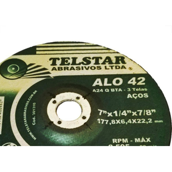Disco Desbaste Telstar Ferro 7'' 301310 - Kit C/5 