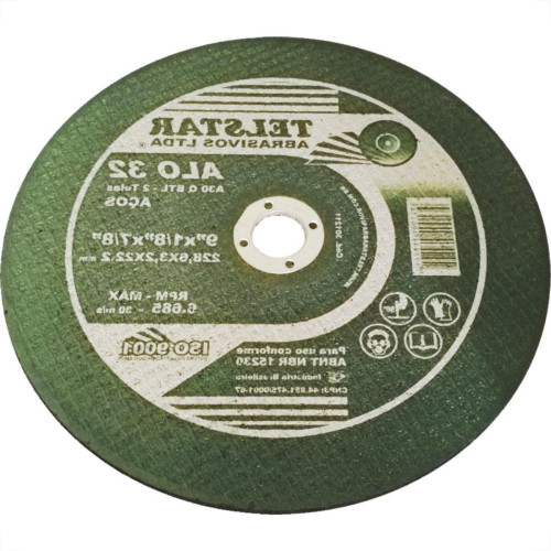 Disco De Corte Para Ferro Telstar 09 X 1/8 X 7/8 2 Telas 301211 - Kit C/5 Disco De Corte Para Ferro Telstar 09 X 1/8 X 7/8 2 Telas 301211 - Kit C/5