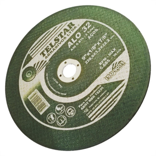 Disco De Corte Para Ferro Telstar 09 X 1/8 X 7/8 2 Telas 301211 - Kit C/5 Disco De Corte Para Ferro Telstar 09 X 1/8 X 7/8 2 Telas 301211 - Kit C/5