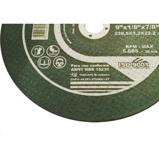 Disco De Corte Para Ferro Telstar 09 X 1/8 X 7/8 2 Telas 301211 - Kit C/5 Disco De Corte Para Ferro Telstar 09 X 1/8 X 7/8 2 Telas 301211 - Kit C/5