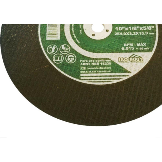 Disco De Corte Para Ferro Telstar 10 X 1/8 X 5/8 2 Telas 301212 - Kit C/5 