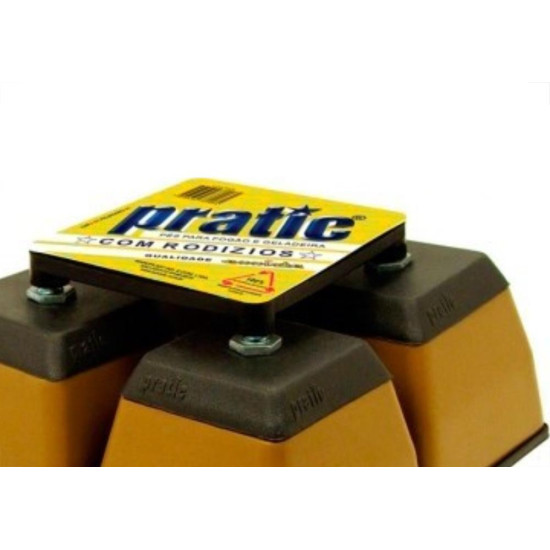 Pe Geladeira/Fogao Plastico Quadrado Pratic Bege Pe Geladeira/Fogao Plastico Quadrado Pratic Bege