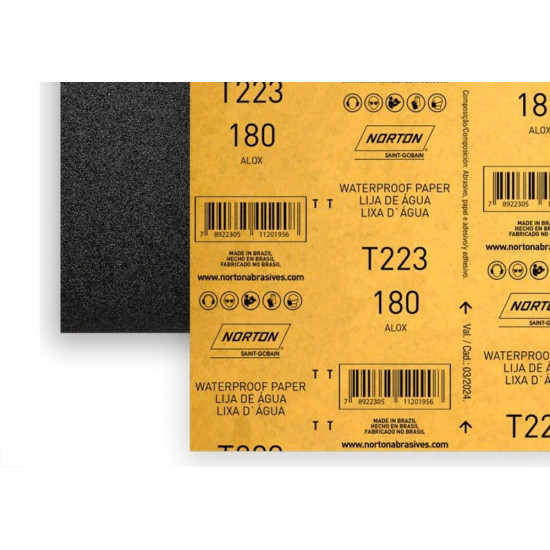 Lixa Dagua Norton 180 T223 - Kit C/50 Lixa Dagua Norton 180 T223 - Kit C/50