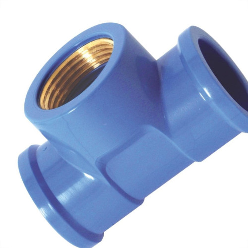 Tee Azul Krona Liso Rosca Reducao 25Mm X 1/2'' 506 - Kit C/20 Tee Azul Krona Liso Rosca Reducao 25Mm X 1/2'' 506 - Kit C/20