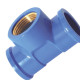 Tee Azul Krona Liso Rosca Reducao 25Mm X 1/2'' 506 - Kit C/20 Tee Azul Krona Liso Rosca Reducao 25Mm X 1/2'' 506 - Kit C/20